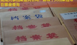 陇南人事档案查询官网：解释个人档案通常在哪里查询