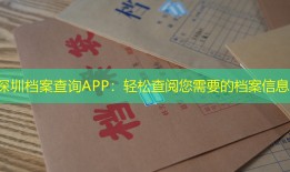 深圳档案查询APP：轻松查阅您需要的档案信息