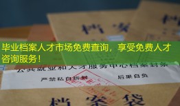 毕业档案人才市场免费查询，享受免费人才咨询服务！