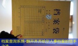 档案查询系统-翻开齐齐哈尔人事档案的信手之选