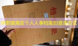 探索镇海区个人人事档案的查询方式