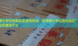 博士学位档案目录查询系统：获得博士学位者档案的一站式查询平台