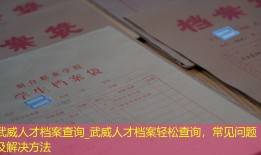 武威人才档案查询_武威人才档案轻松查询，常见问题及解决方法