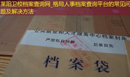 莱阳卫校档案查询网_格局人事档案查询平台的常见问题及解决方法
