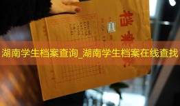湖南学生档案查询_湖南学生档案在线查找