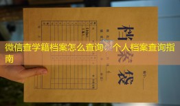 微信查学籍档案怎么查询：个人档案查询指南