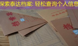 探索泰达档案: 轻松查询个人信息