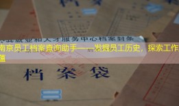 南京员工档案查询助手——发掘员工历史，探索工作底蕴