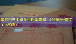 孝感市三中毕业生档案查询：如何轻松查询个人档案？