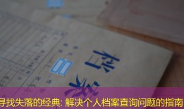 寻找失落的经典: 解决个人档案查询问题的指南
