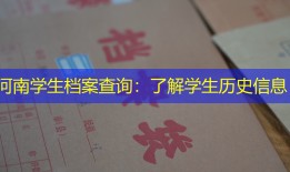 河南学生档案查询：了解学生历史信息