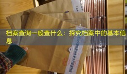 档案查询一般查什么：探究档案中的基本信息