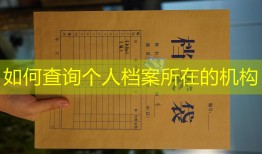 如何查询个人档案所在的机构