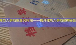 潍坊人事档案查询网站——揭开潍坊人事档案神秘面纱