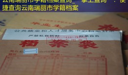 云南瑞丽市学籍档案查询_“掌上查询”：便捷查询云南瑞丽市学籍档案