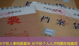 长宁区人事档案查询_长宁区个人人才档案在线查阅