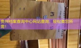 贵州档案查询中心网站查询，轻松查您所需！