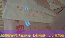 湖南邵阳新邵档案查询：快速查阅个人人事信息
