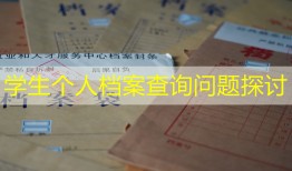 学生个人档案查询问题探讨