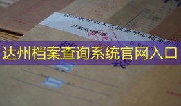 达州档案查询系统官网入口
