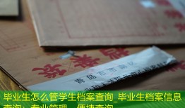 毕业生怎么管学生档案查询_毕业生档案信息查询：专业管理、便捷查询