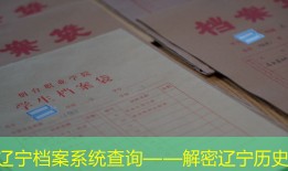 辽宁档案系统查询——解密辽宁历史
