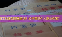 职工档案到哪里查询？如何查询个人职业档案？