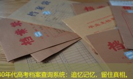 80年代高考档案查询系统：追忆记忆，留住真相。