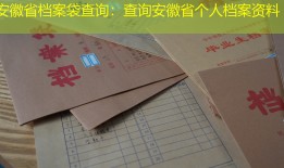 安徽省档案袋查询：查询安徽省个人档案资料