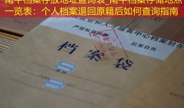 南平档案存放地址查询表_南平档案存储地点一览表：个人档案退回原籍后如何查询指南