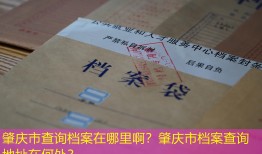 肇庆市查询档案在哪里啊？肇庆市档案查询地址在何处？