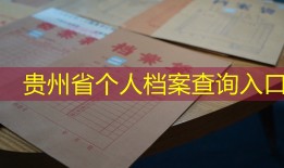 贵州省个人档案查询入口